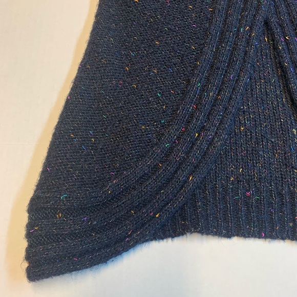 Decree short sleeve cardigan navy blue with rainbow threads womens size medium - Picture 4 of 9